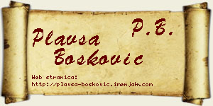 Plavša Bošković vizit kartica
